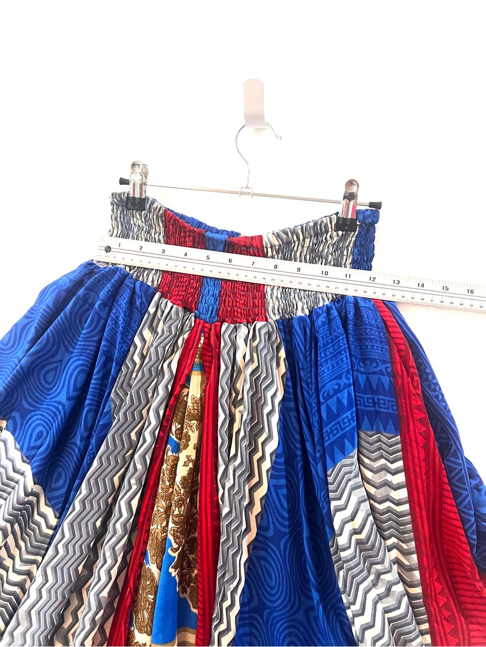 Kantha Bae Sari Enchanted Palazzo Pants in red white and blue -  Free Size - Picture 4 of 8
